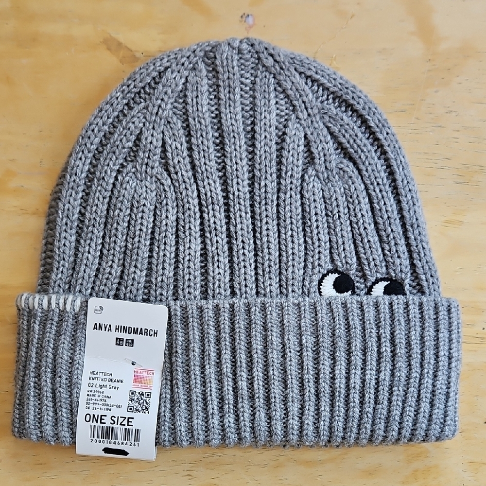 Anya Hindmarch Taupe Knit Beanie